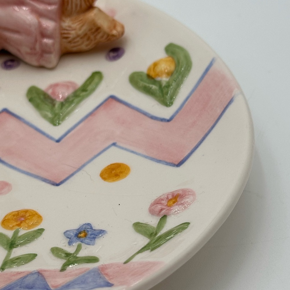 Vintage Fitz And Floyd Girl Bunny Platter - Picture 11 of 16